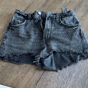 Zara Black Studded Jean Shorts